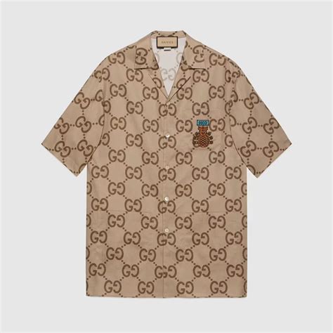 RARE GUCCI GG PINEAPPLE CANVAS BOWLING SHIRT 